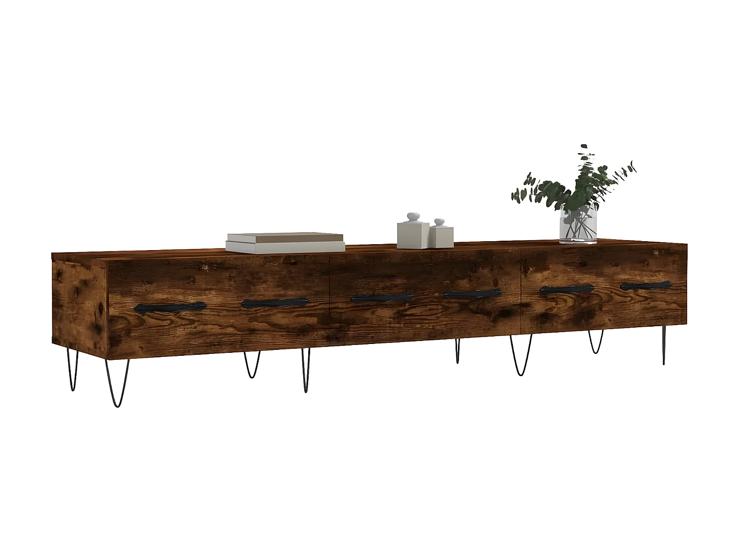 Mobile TV rovere affumicato 150x36x30 cm in derivati del legno