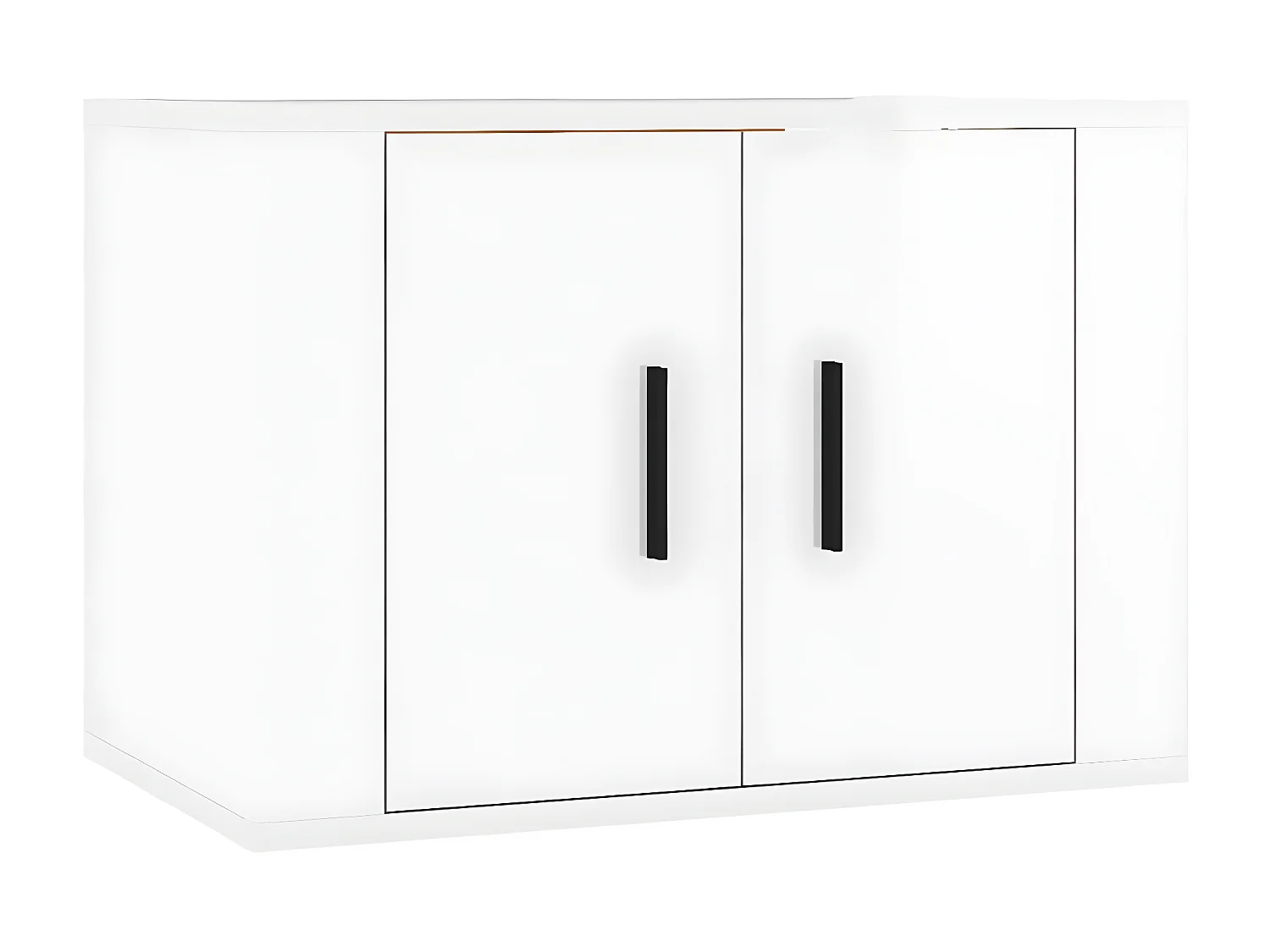 3-delige TV-meubelset Glanzend wit parket