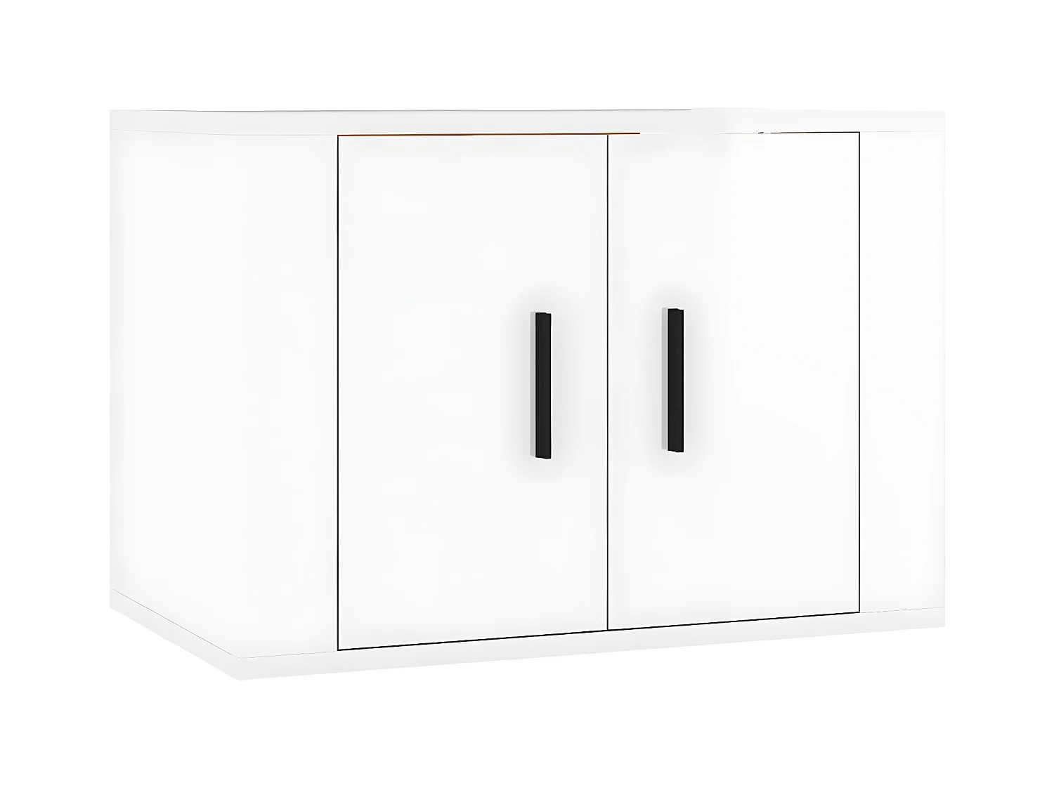 3-delige TV-meubelset Glanzend wit parket