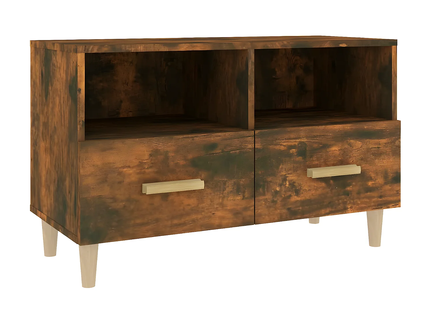 Móvel de TV Carvalho fumado 80x36x50 cm Madeira trabalhada