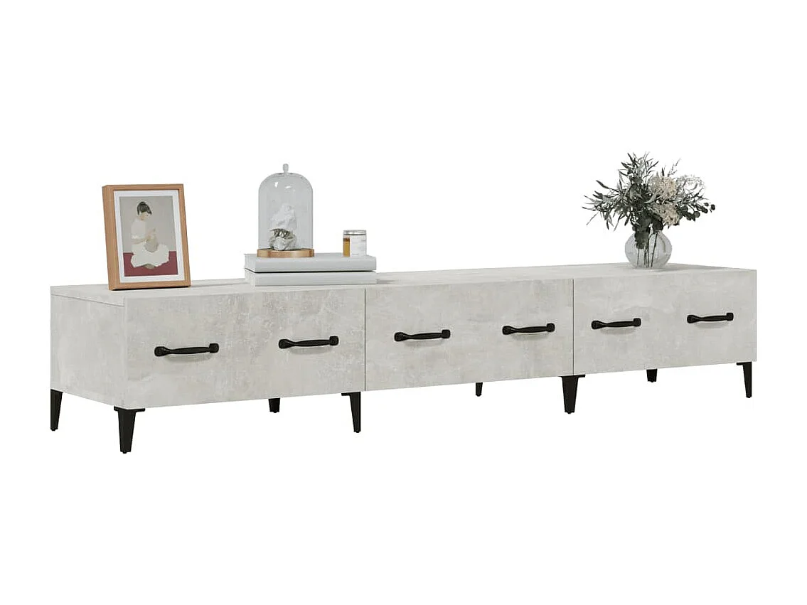 Meuble TV Gris béton 150x34,5x30 cm Bois d'ingénierie
