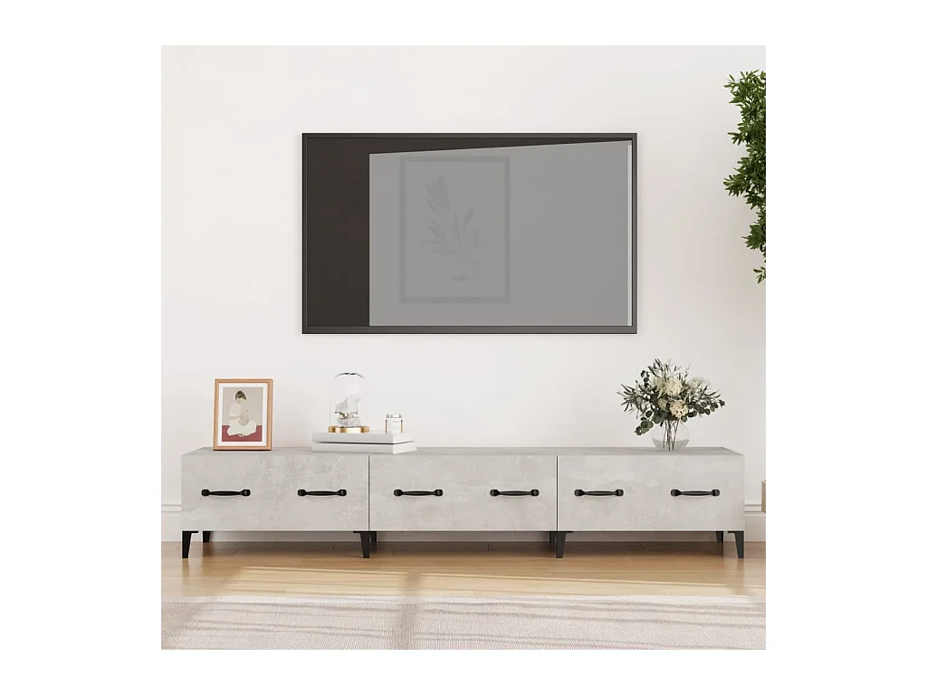 Mobile TV Grigio cemento 150x34,5x30 cm MDF