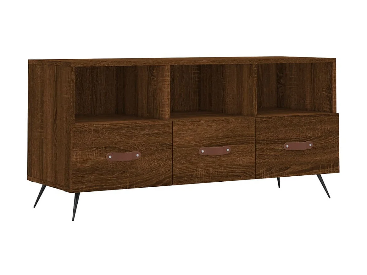 Meuble TV chêne marron 102x36x50 cm bois d'ingénierie