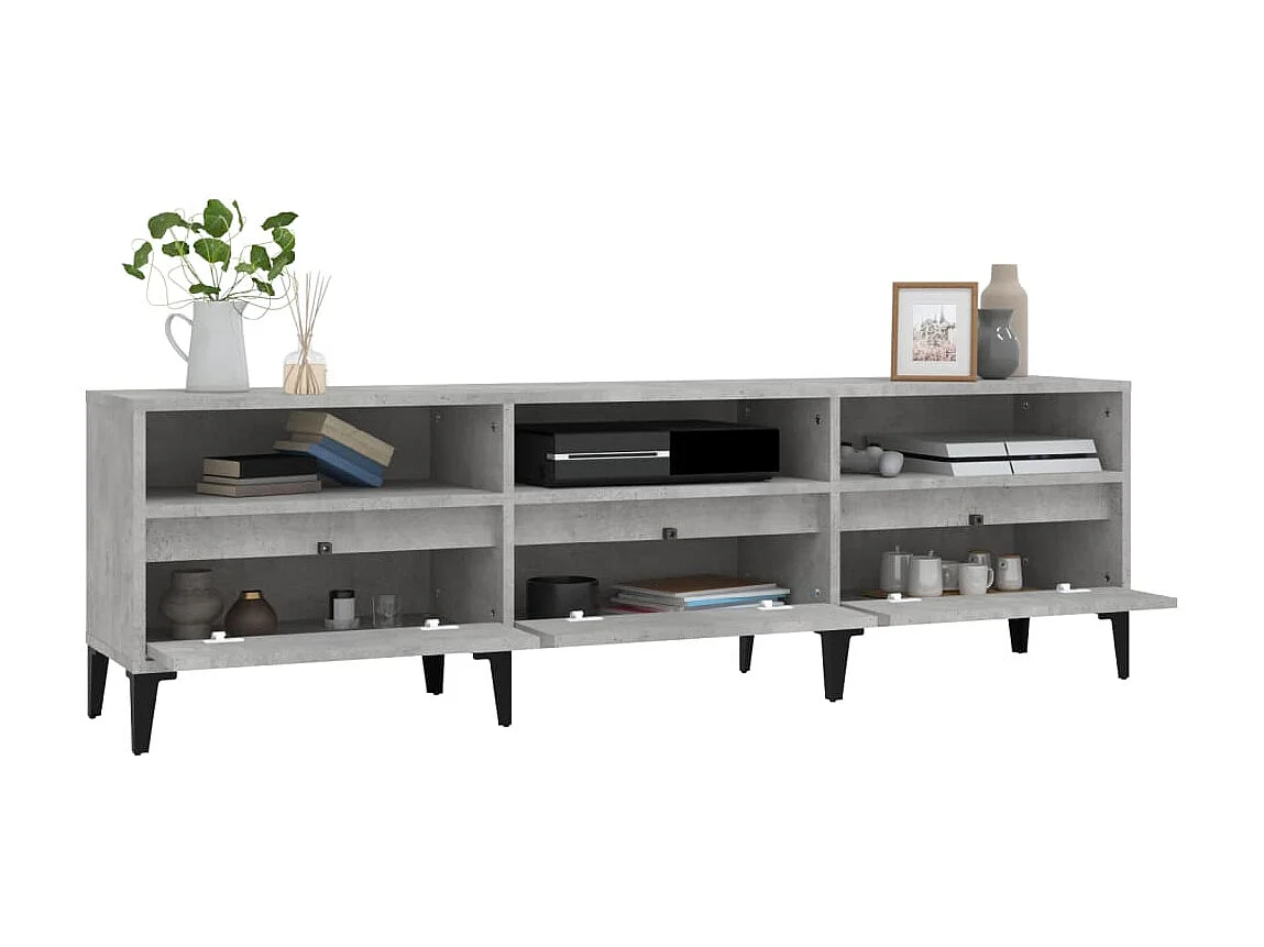 Betongrijs tv-meubel 150x30x44,5 cm samengesteld hout