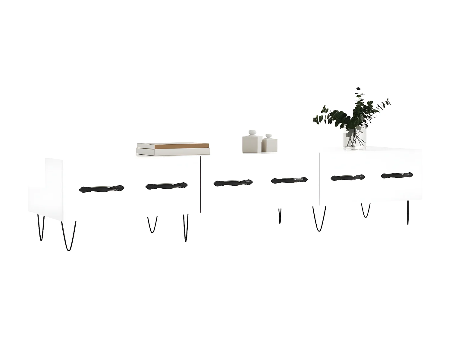 Meuble TV blanc brillant 150x36x30 cm bois d'ingénierie