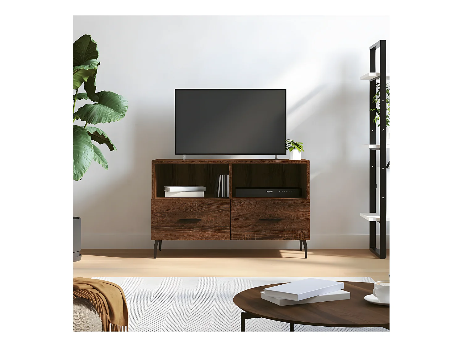 Meuble TV Chêne marron 80x36x50 cm Bois d'ingénierie