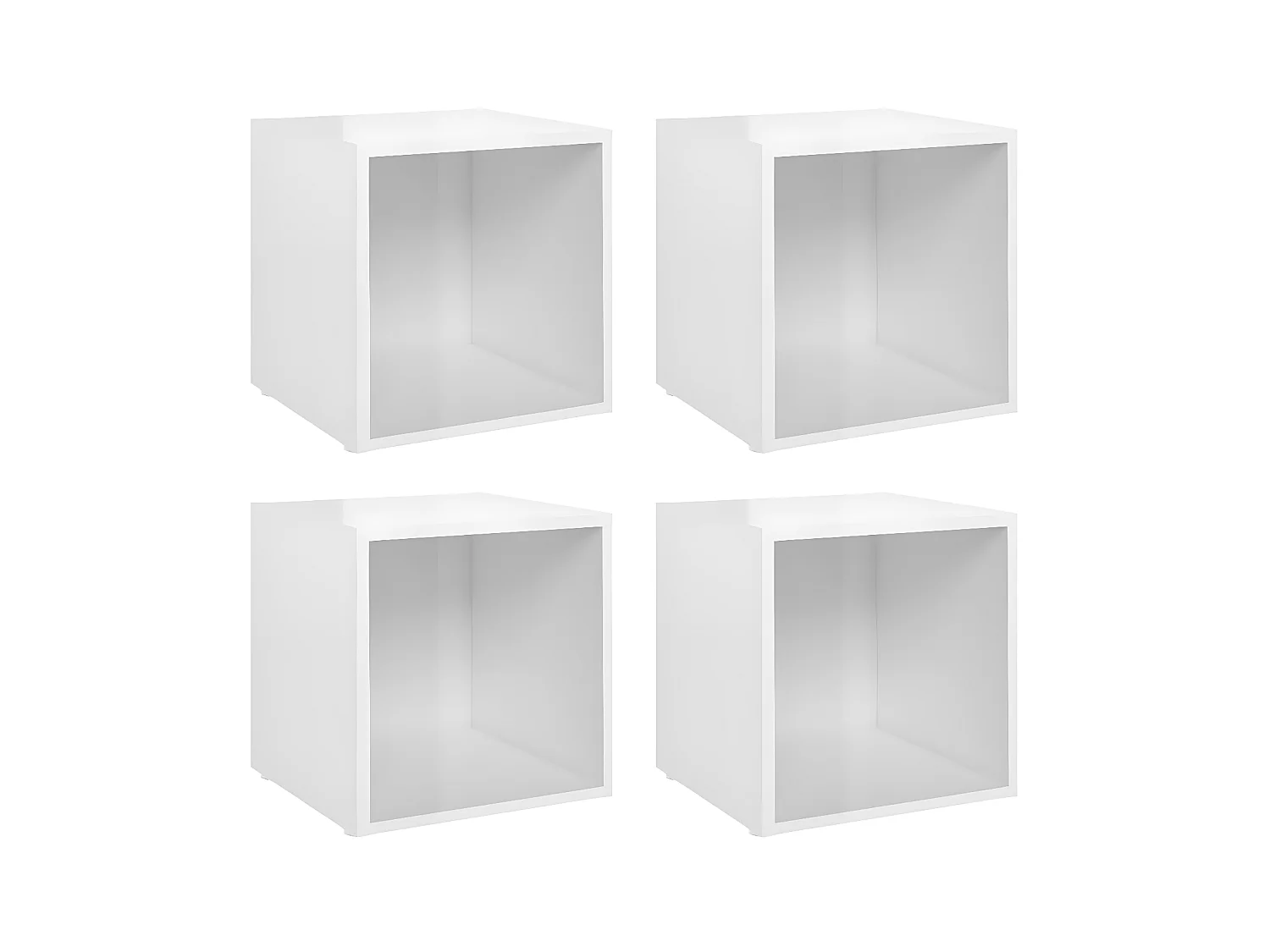 TV meubel 4 stuks Glanzend wit 37x35x37 cm Spaanplaat