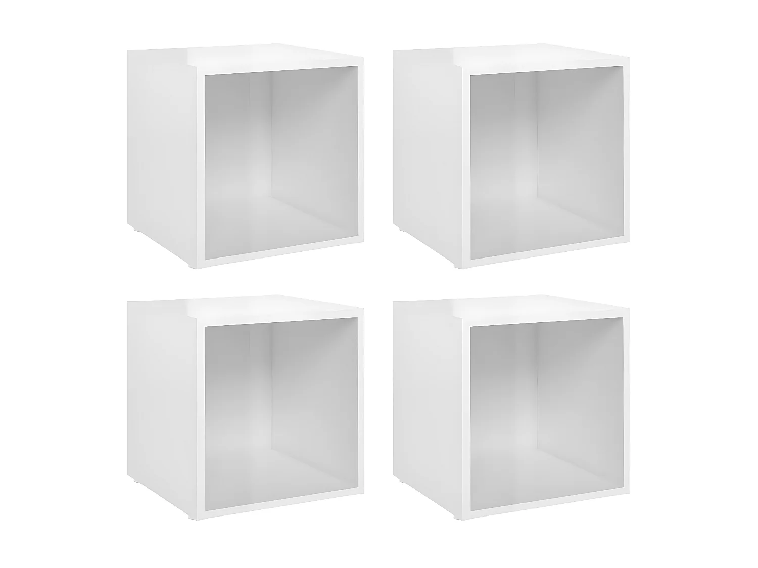 TV meubel 4 stuks Glanzend wit 37x35x37 cm Spaanplaat