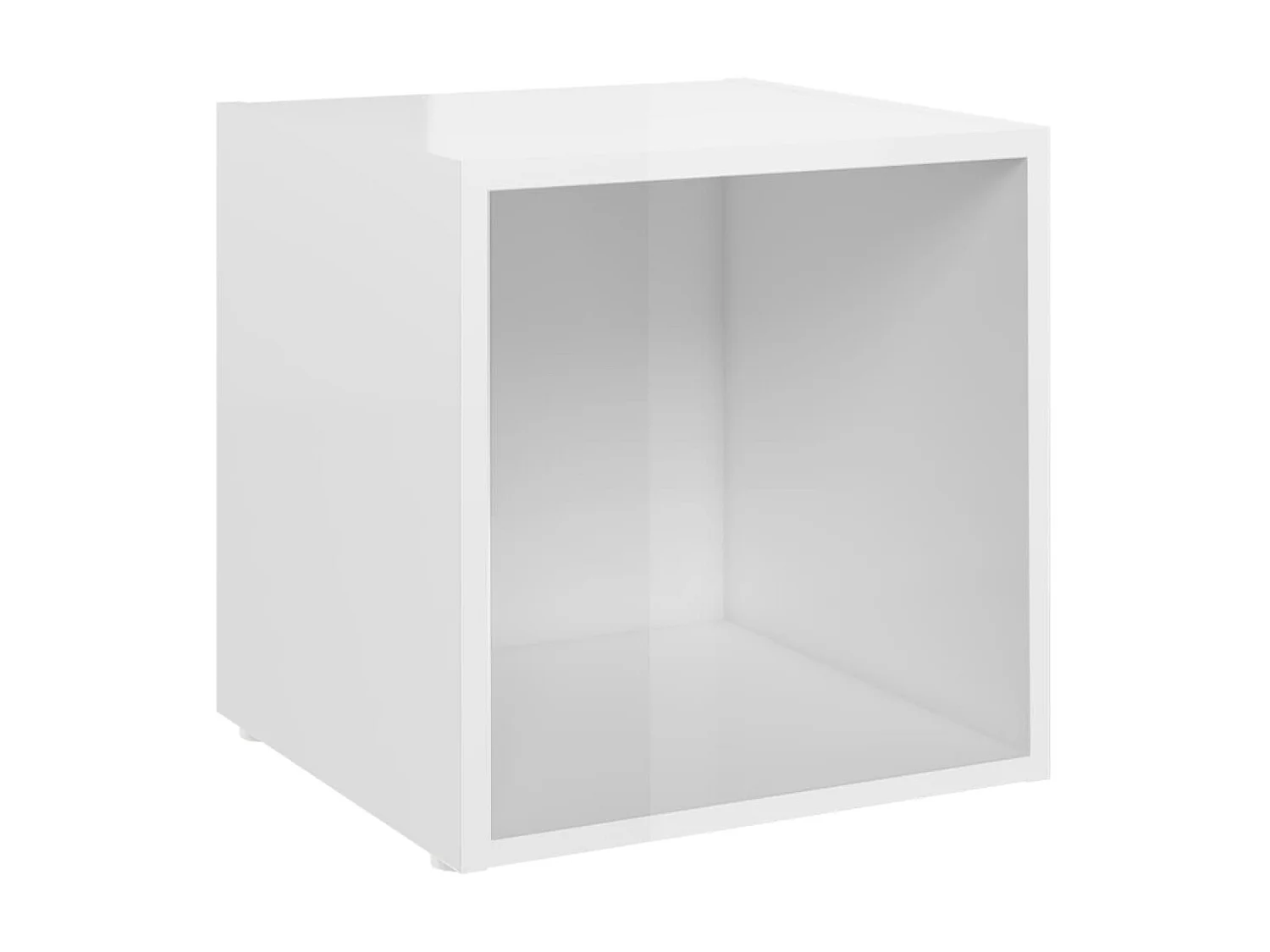 TV meubel 4 stuks Glanzend wit 37x35x37 cm Spaanplaat