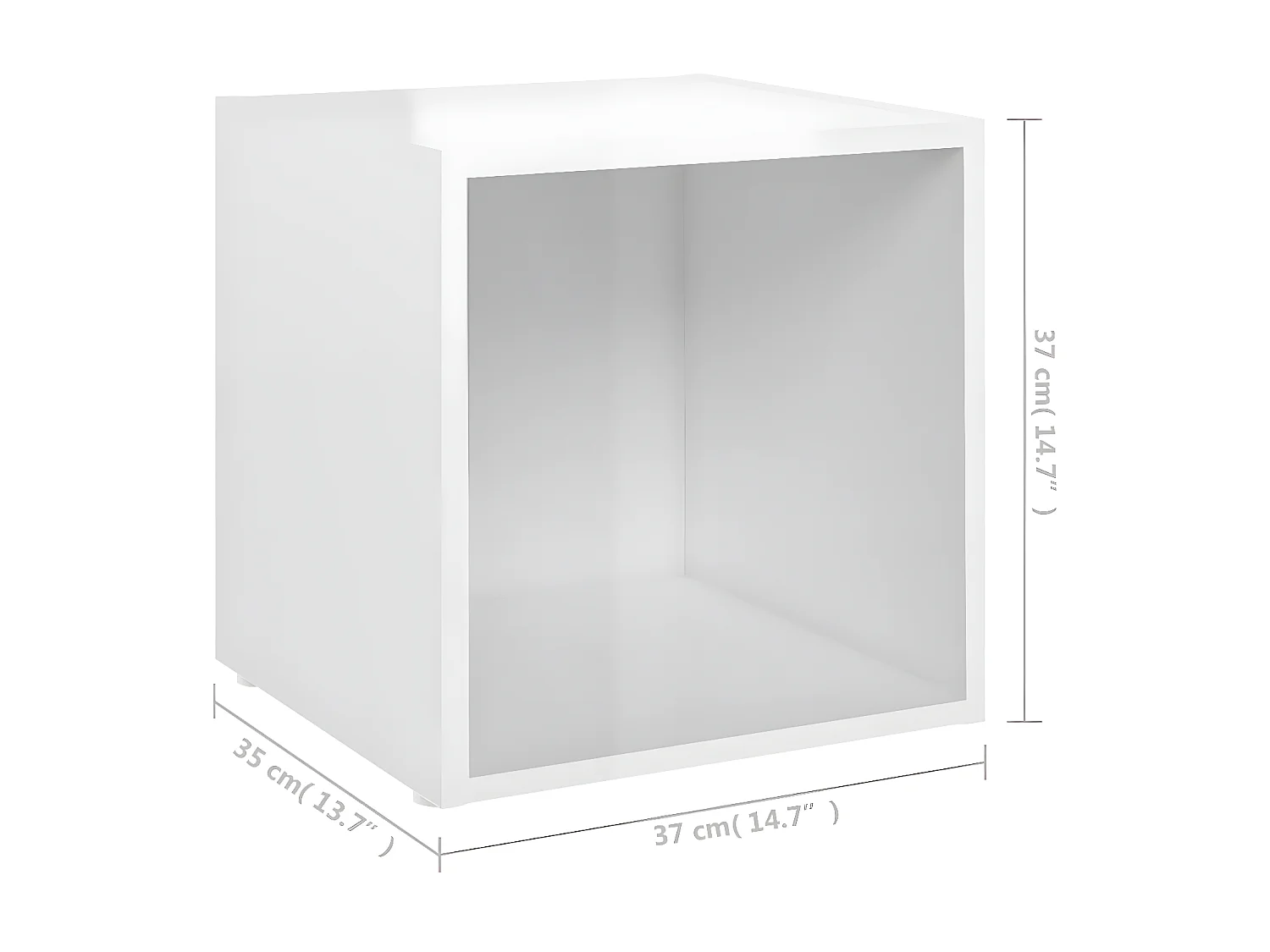 TV meubel 4 stuks Glanzend wit 37x35x37 cm Spaanplaat