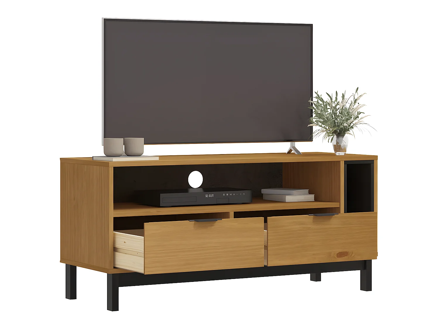 Meuble TV FLAM 110x40x50 cm bois massif de pin