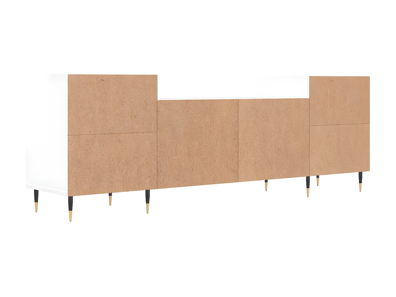 Mueble TV Blanco brillo 160x35x55 cm Madera contrachapada