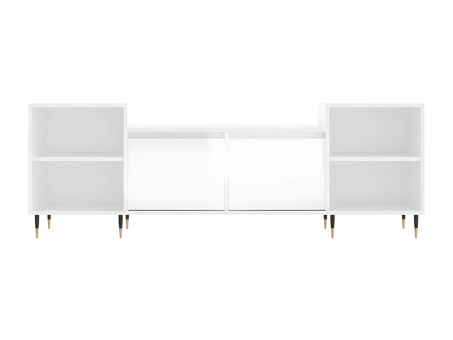 Meuble TV Blanc brillant 160x35x55 cm Bois d'ingénierie