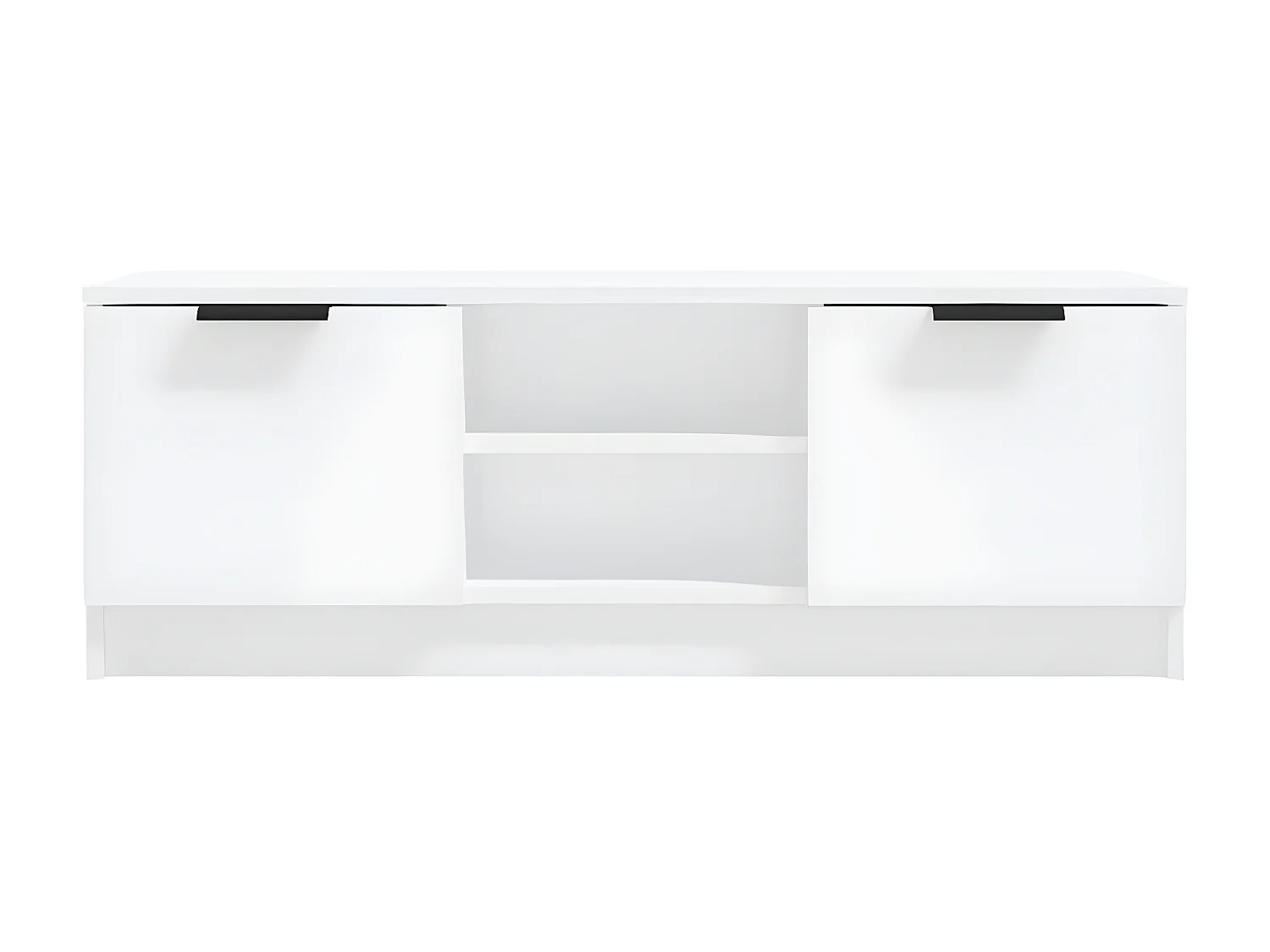 Meuble TV Blanc 102x35x36,5 cm Bois d'ingénierie
