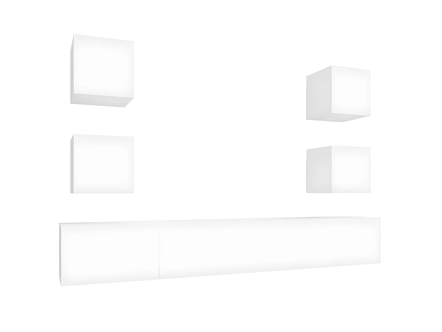 Juego de soporte para TV de 6 piezas de madera de ingeniería blanca