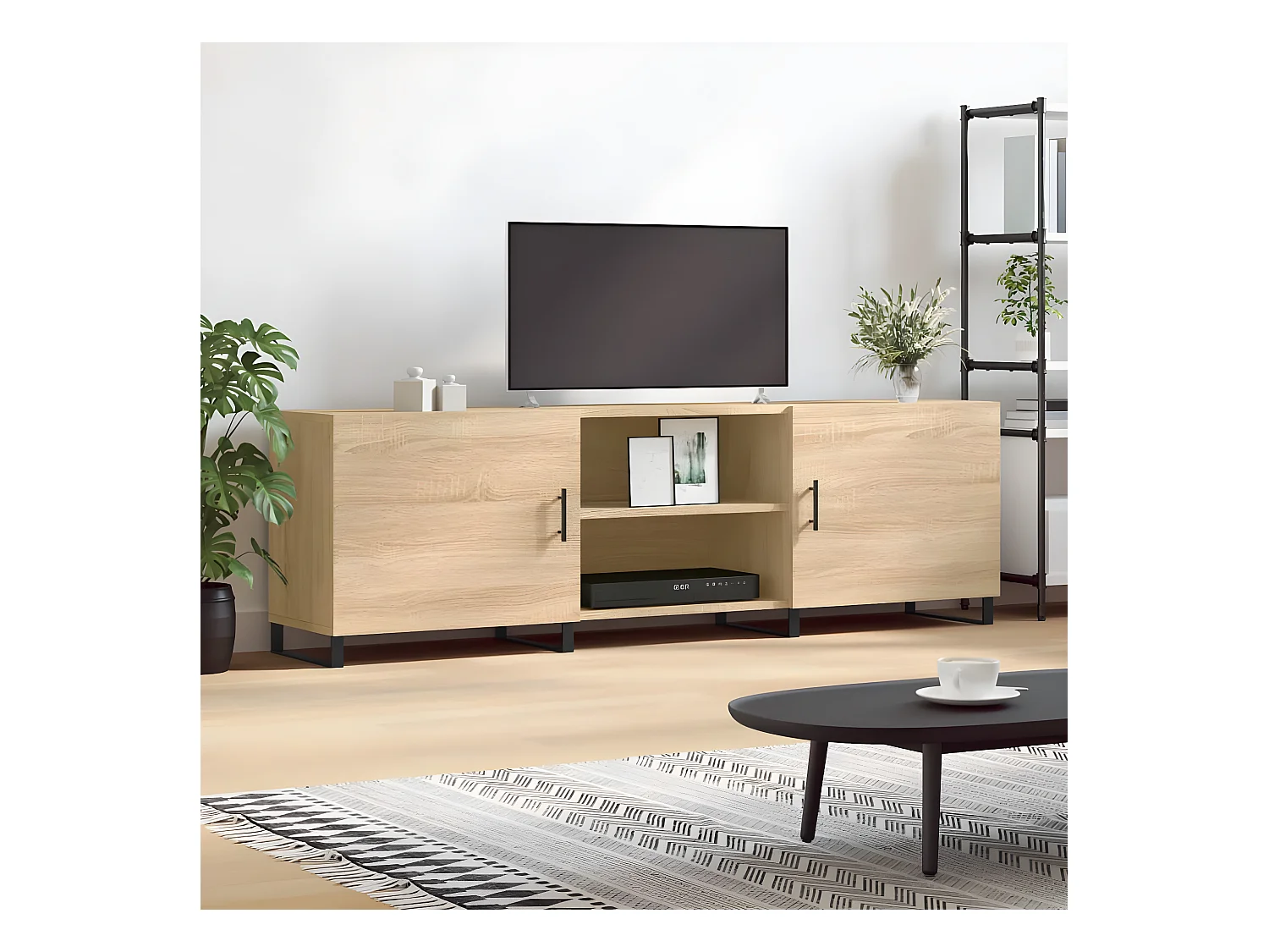 Meuble TV chêne sonoma 150x30x50 cm bois d'ingénierie