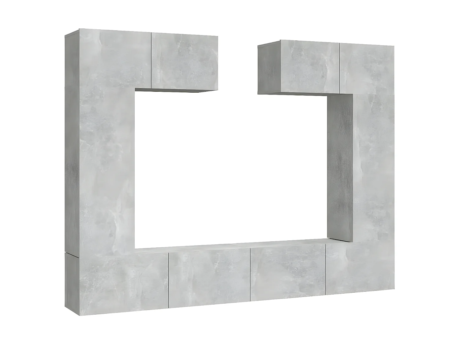 Ensemble de meubles TV 6 pcs Gris béton Bois d'ingénierie