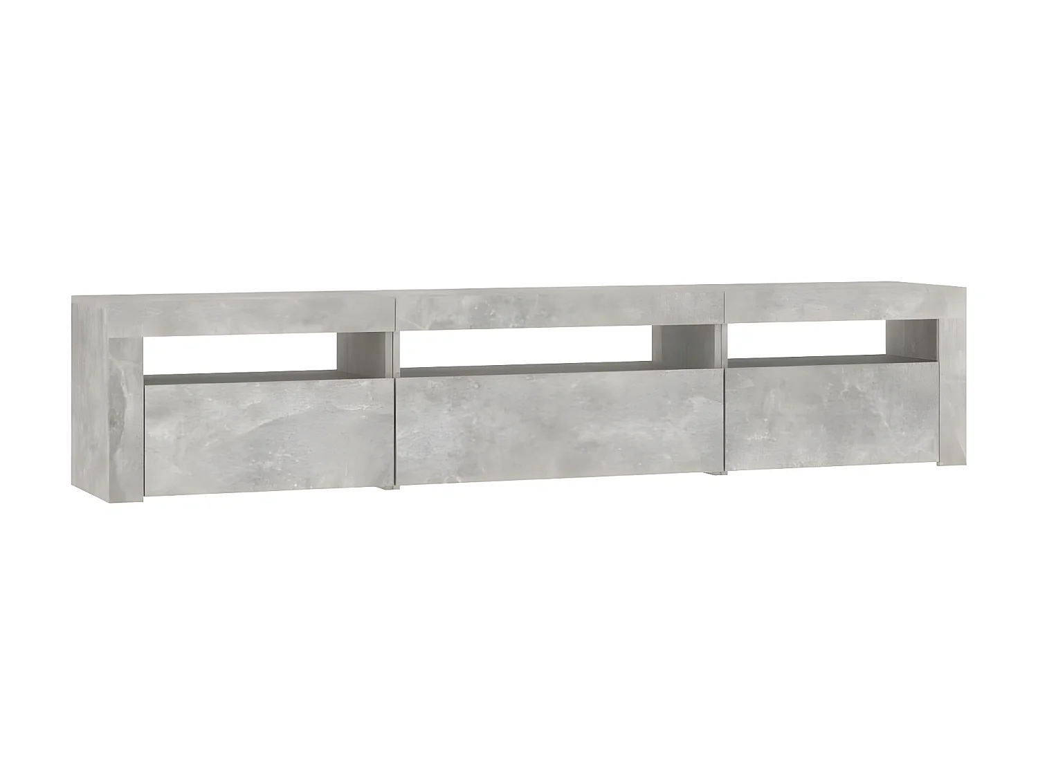 TV-meubel met LED-verlichting Betongrijs 195x35x40 cm