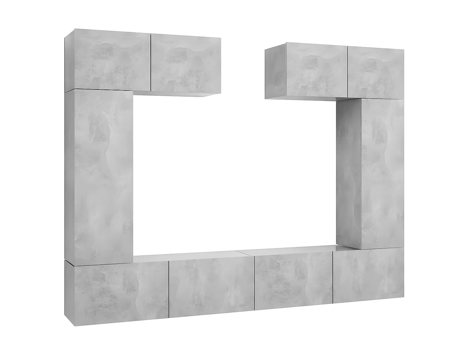 Ensemble de meuble TV 6 pcs Gris béton Aggloméré