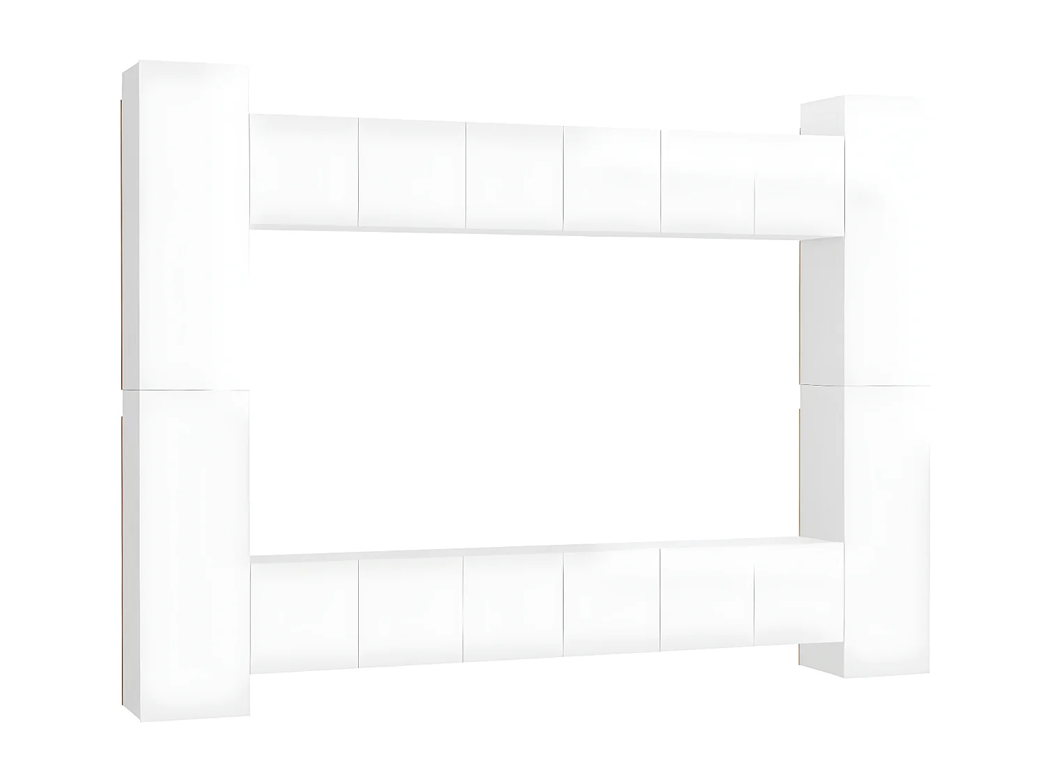 TV-meubelset 10-delig Glanzend wit spaanplaat