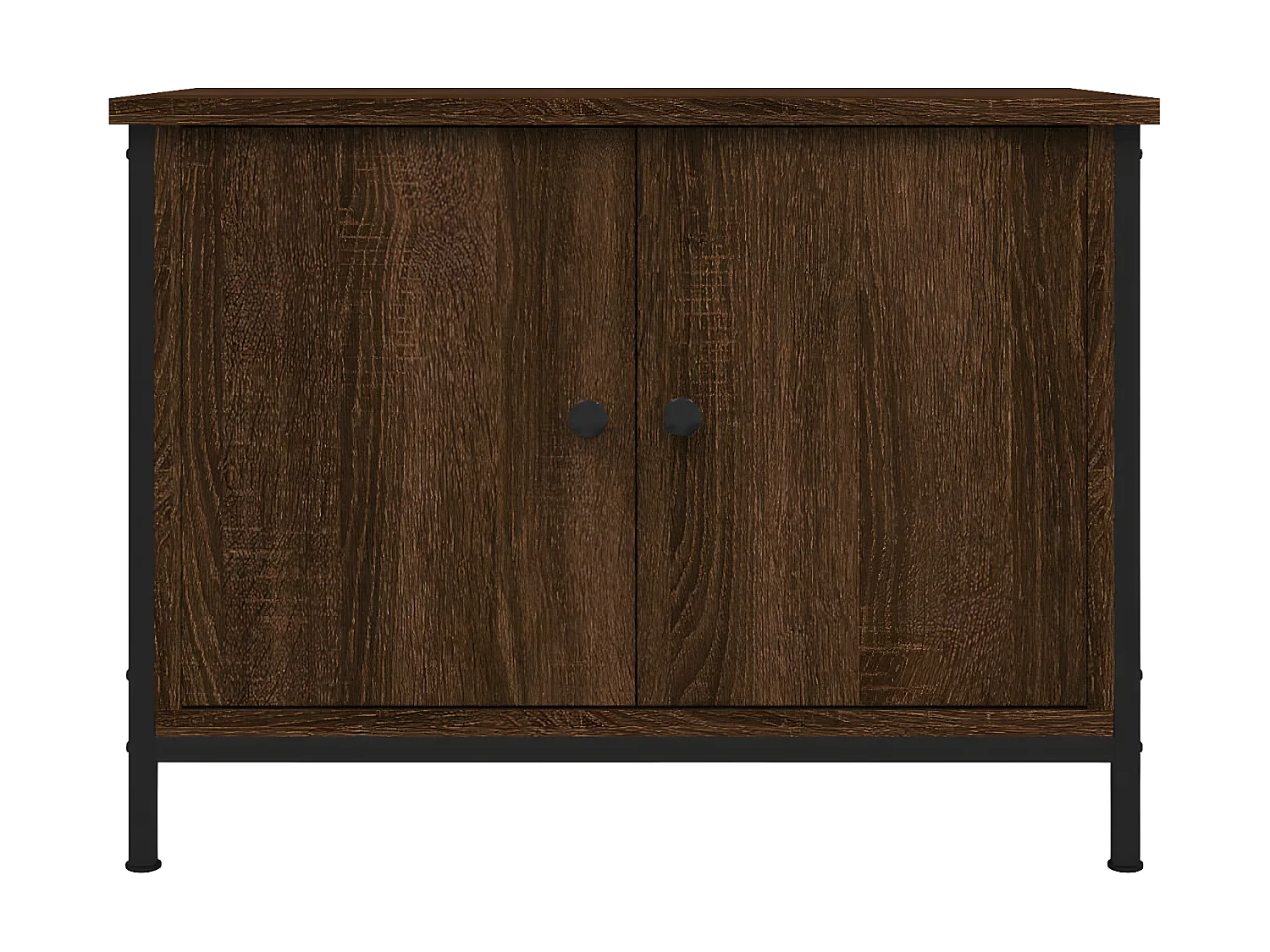 Mobile TV con ante in rovere marrone 60x35x45 cm in MDF