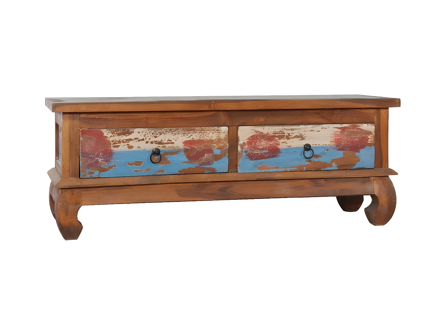 Meuble TV 110x35x40 cm Bois de teck recyclé