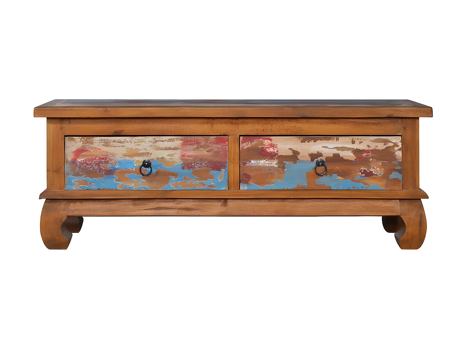 Meuble TV 110x35x40 cm Bois de teck recyclé