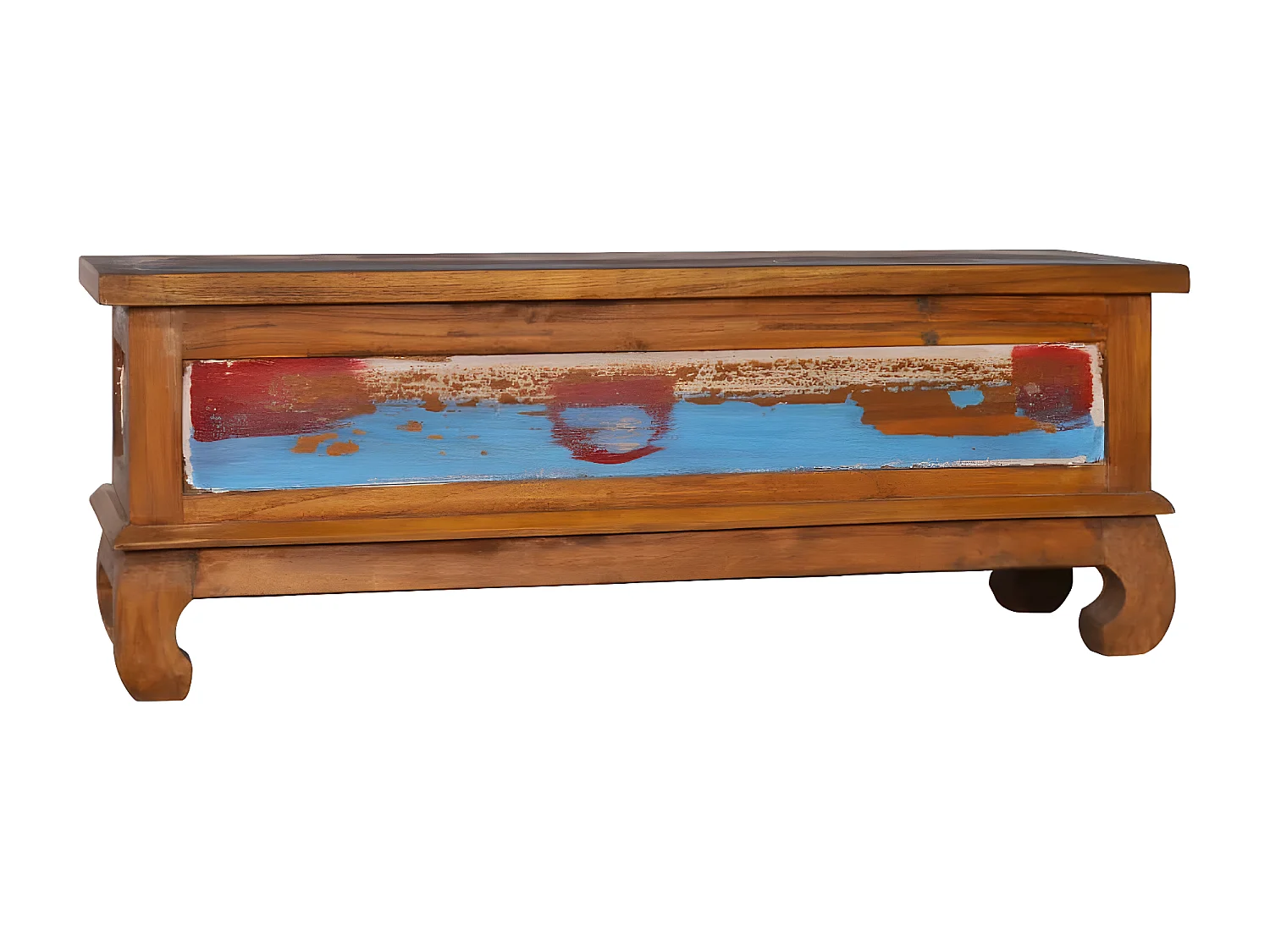 Meuble TV 110x35x40 cm Bois de teck recyclé