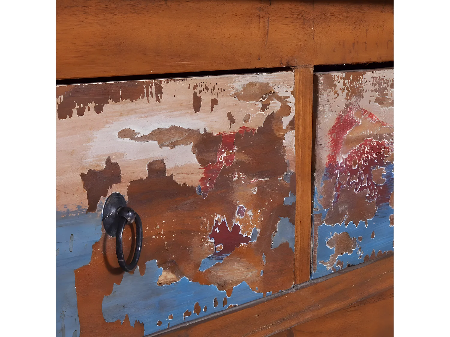 Meuble TV 110x35x40 cm Bois de teck recyclé