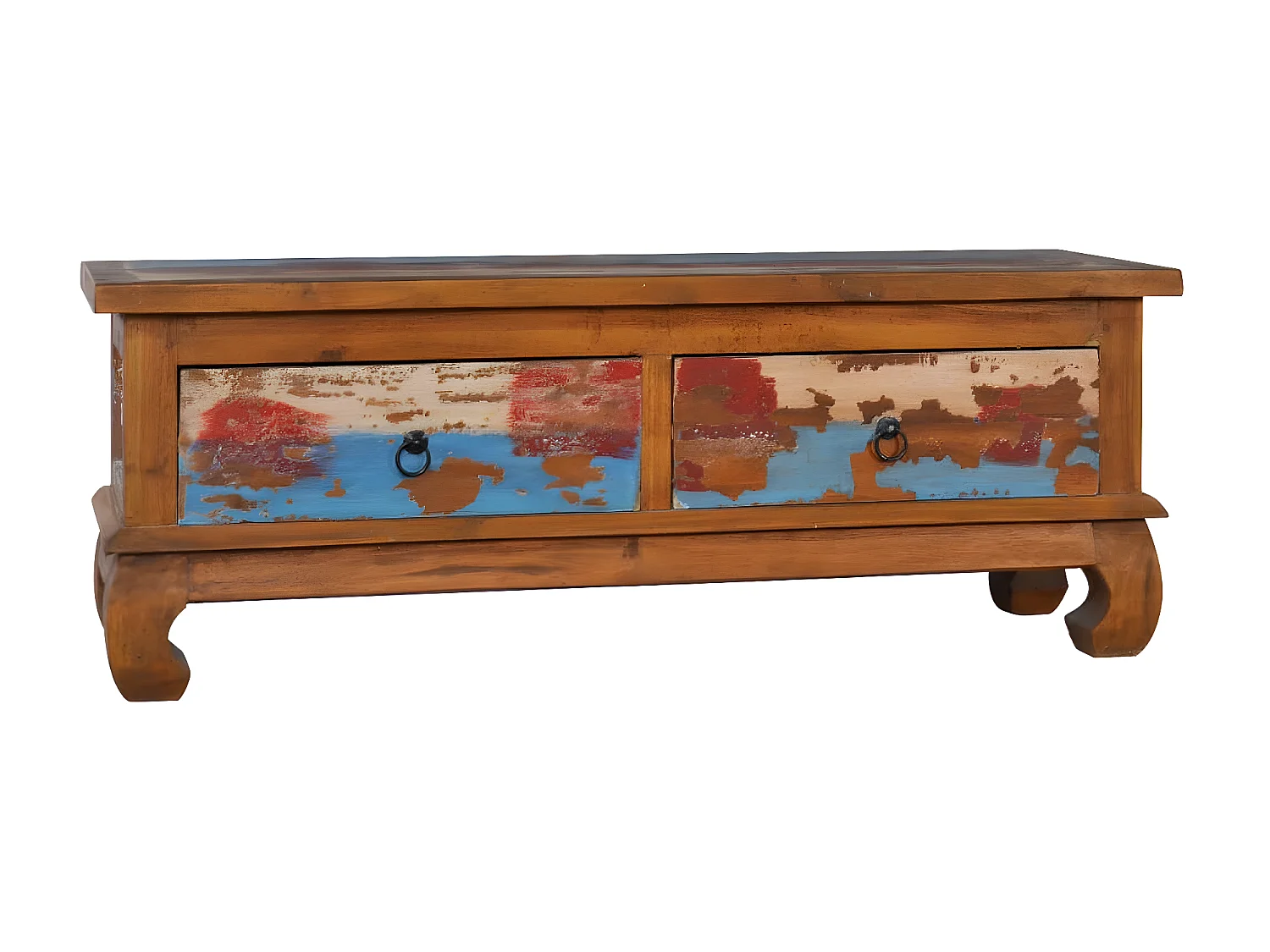 Meuble TV 110x35x40 cm Bois de teck recyclé