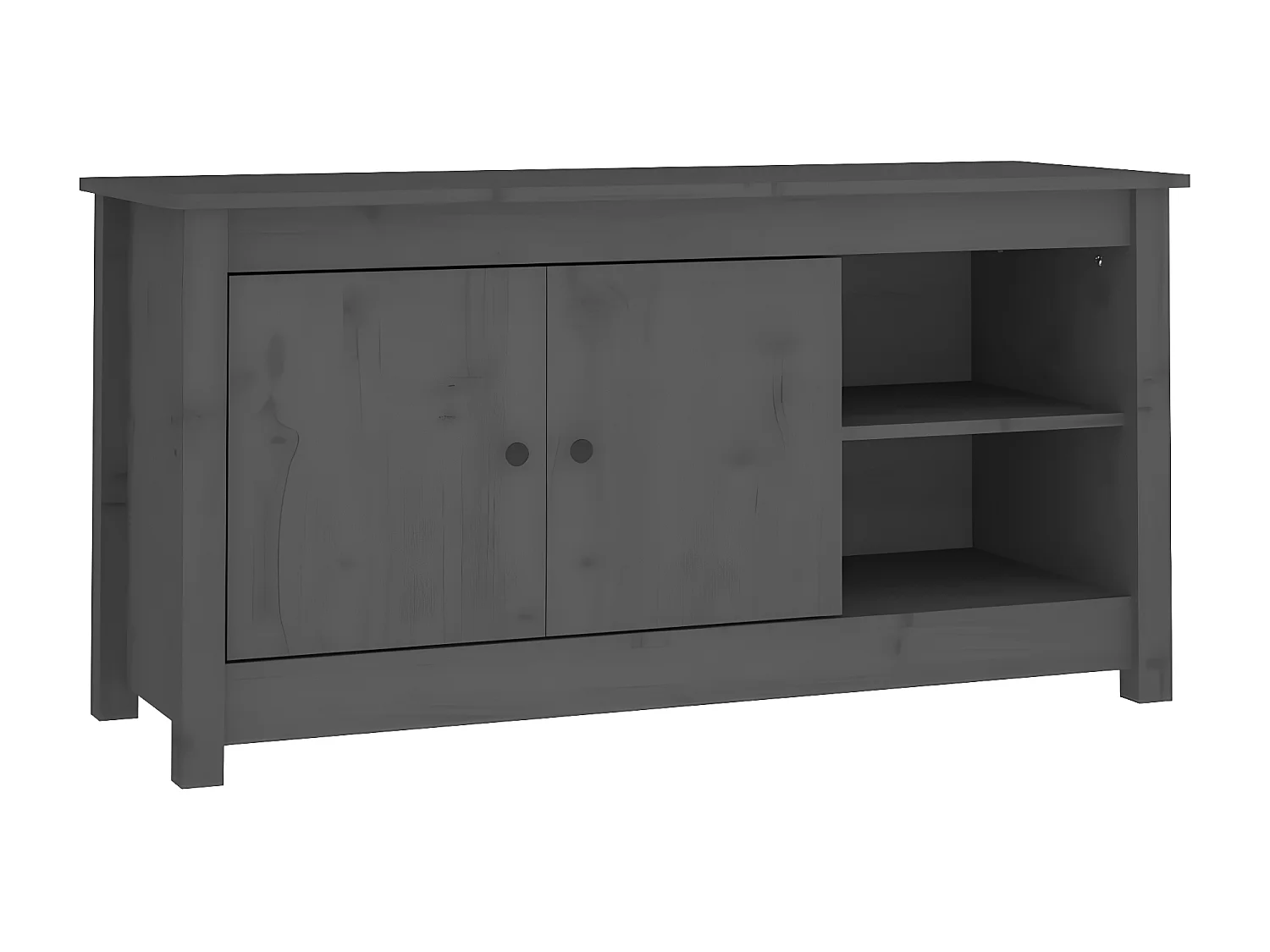 Meuble TV Gris 103x36,5x52 cm Bois de pin massif