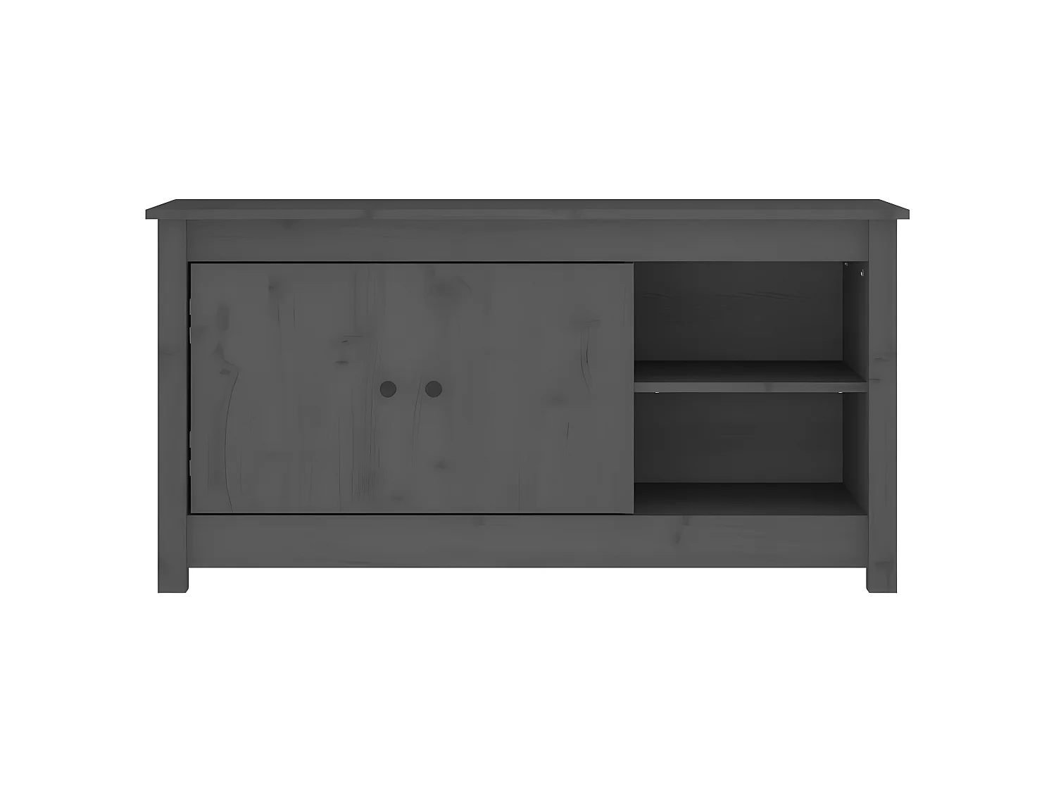 Meuble TV Gris 103x36,5x52 cm Bois de pin massif