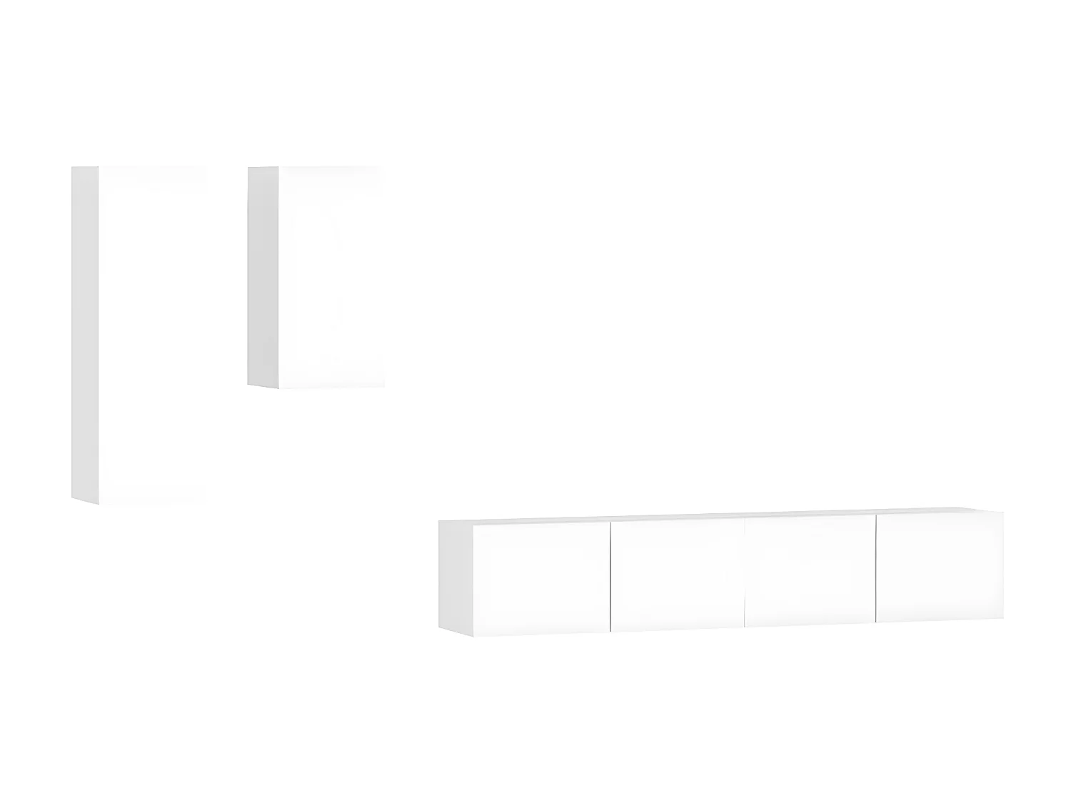 Ensemble de meubles TV 4 pcs Blanc Bois d'ingénierie