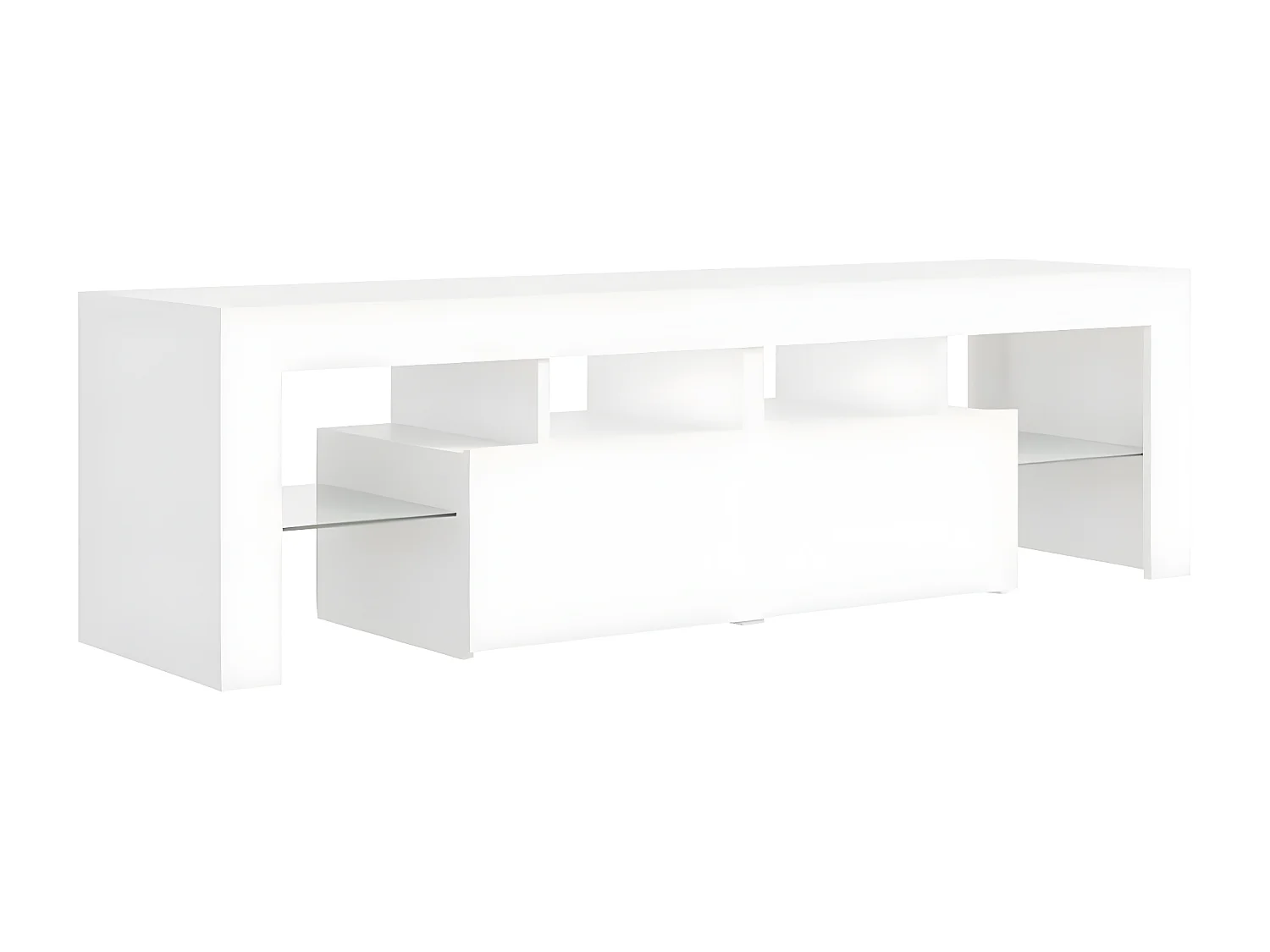 Móvel de TV com luzes LED Branco 140x36,5x40 cm