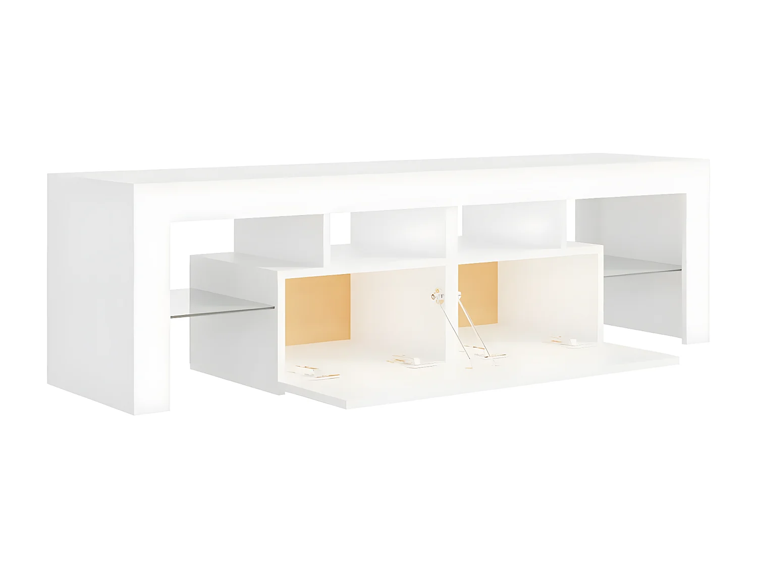 Móvel de TV com luzes LED Branco 140x36,5x40 cm