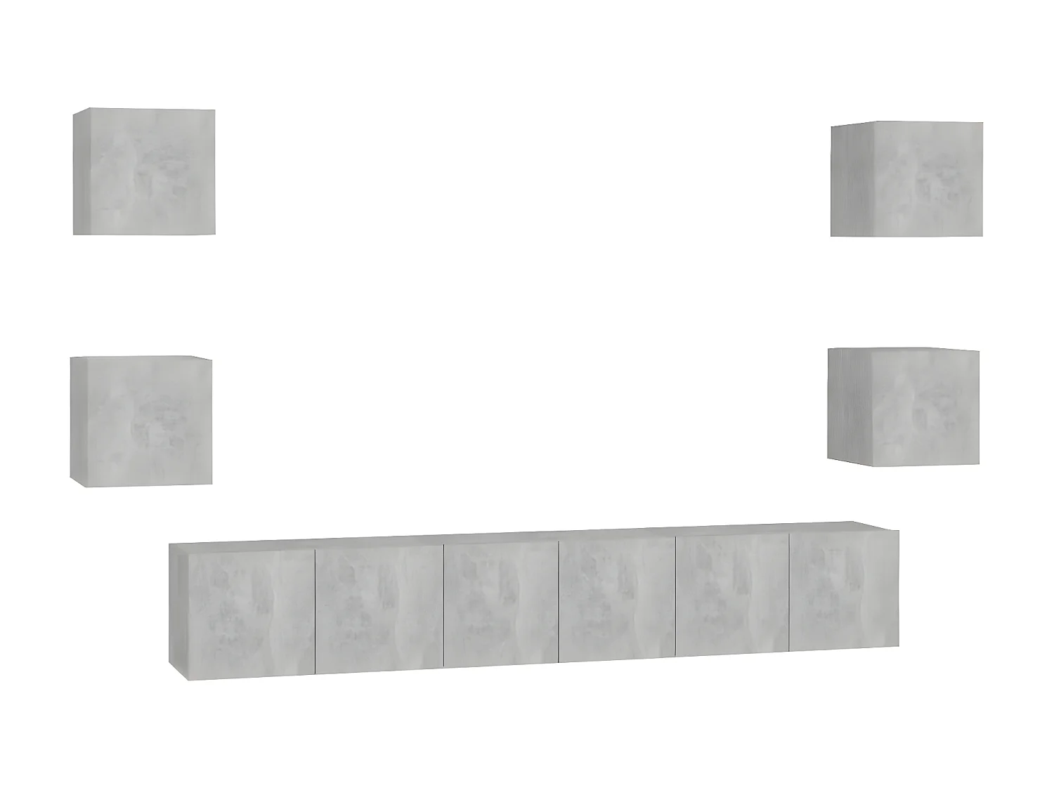 Set mobili TV 7 pz. Truciolare grigio cemento