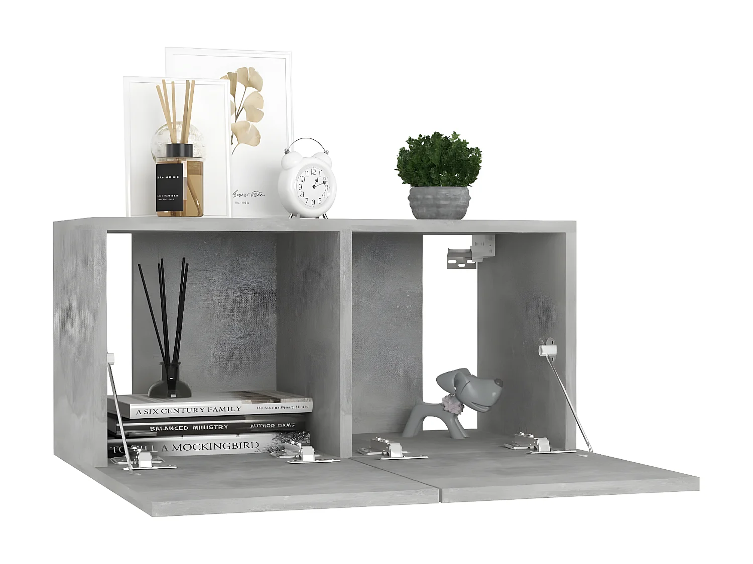 Set mobili TV 7 pz. Truciolare grigio cemento