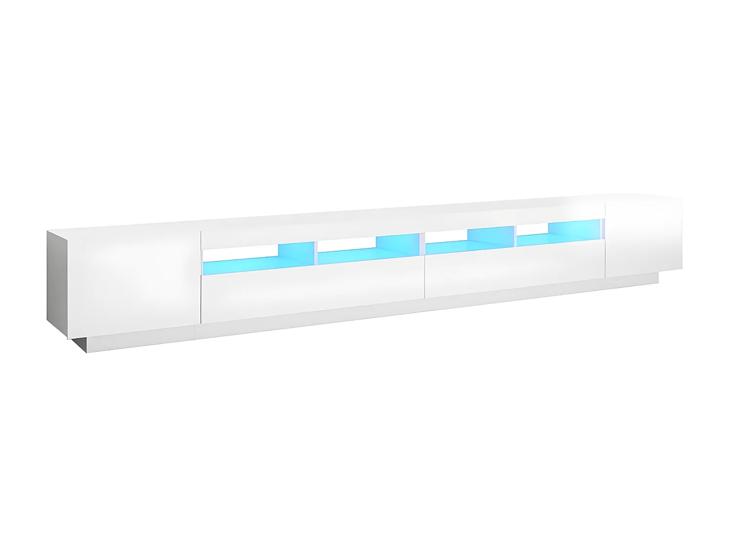 TV-meubel met LED-verlichting Glanzend wit 300x35x40 cm