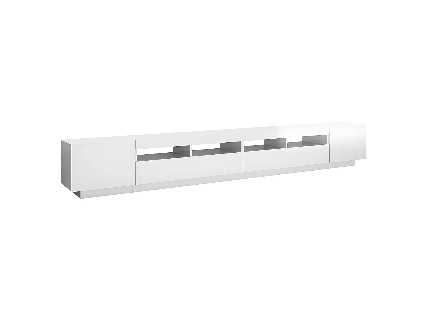 TV-meubel met LED-verlichting Glanzend wit 300x35x40 cm