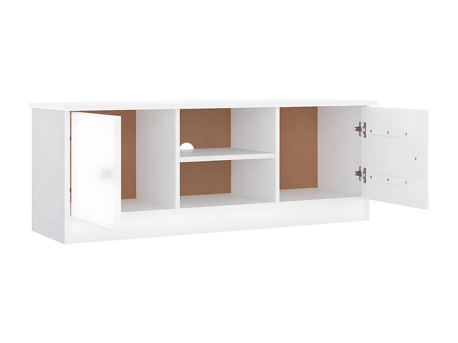 ALTA TV-Schrank weiß 112x35x41 cm aus massivem Kiefernholz