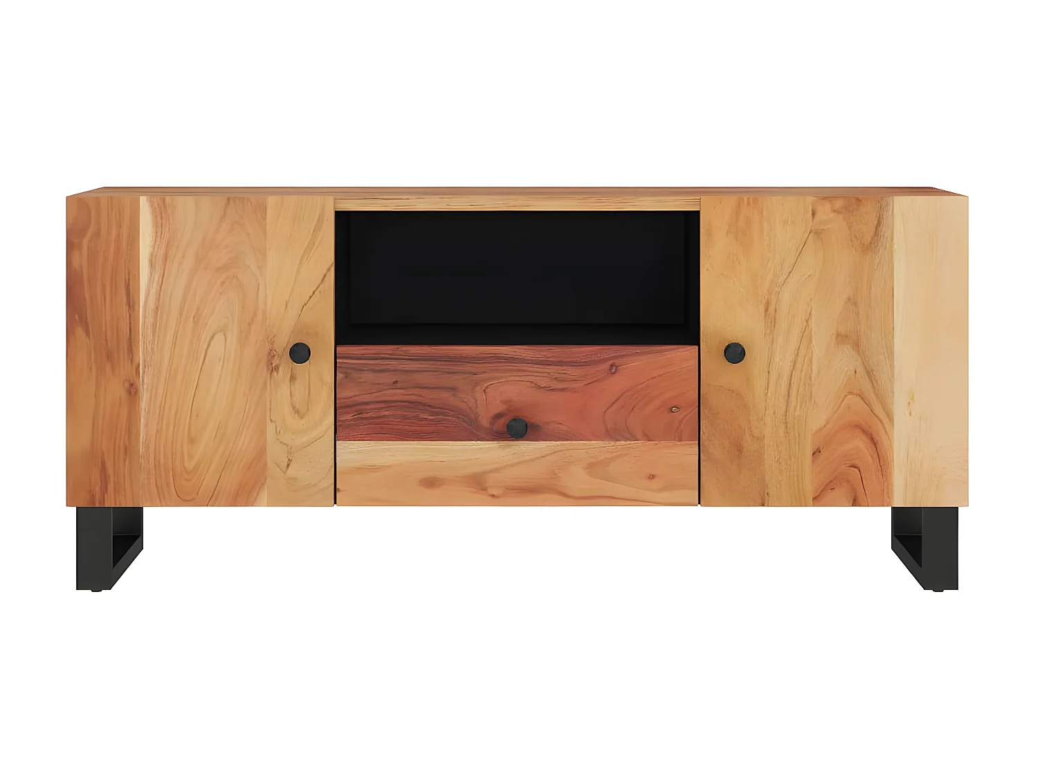 Meuble TV 105x33,5x46 cm bois d'acacia solide et d'ingénierie