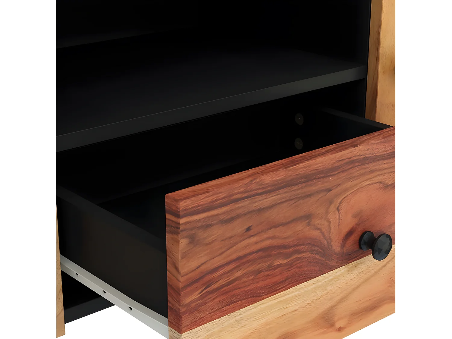 Meuble TV 105x33,5x46 cm bois d'acacia solide et d'ingénierie