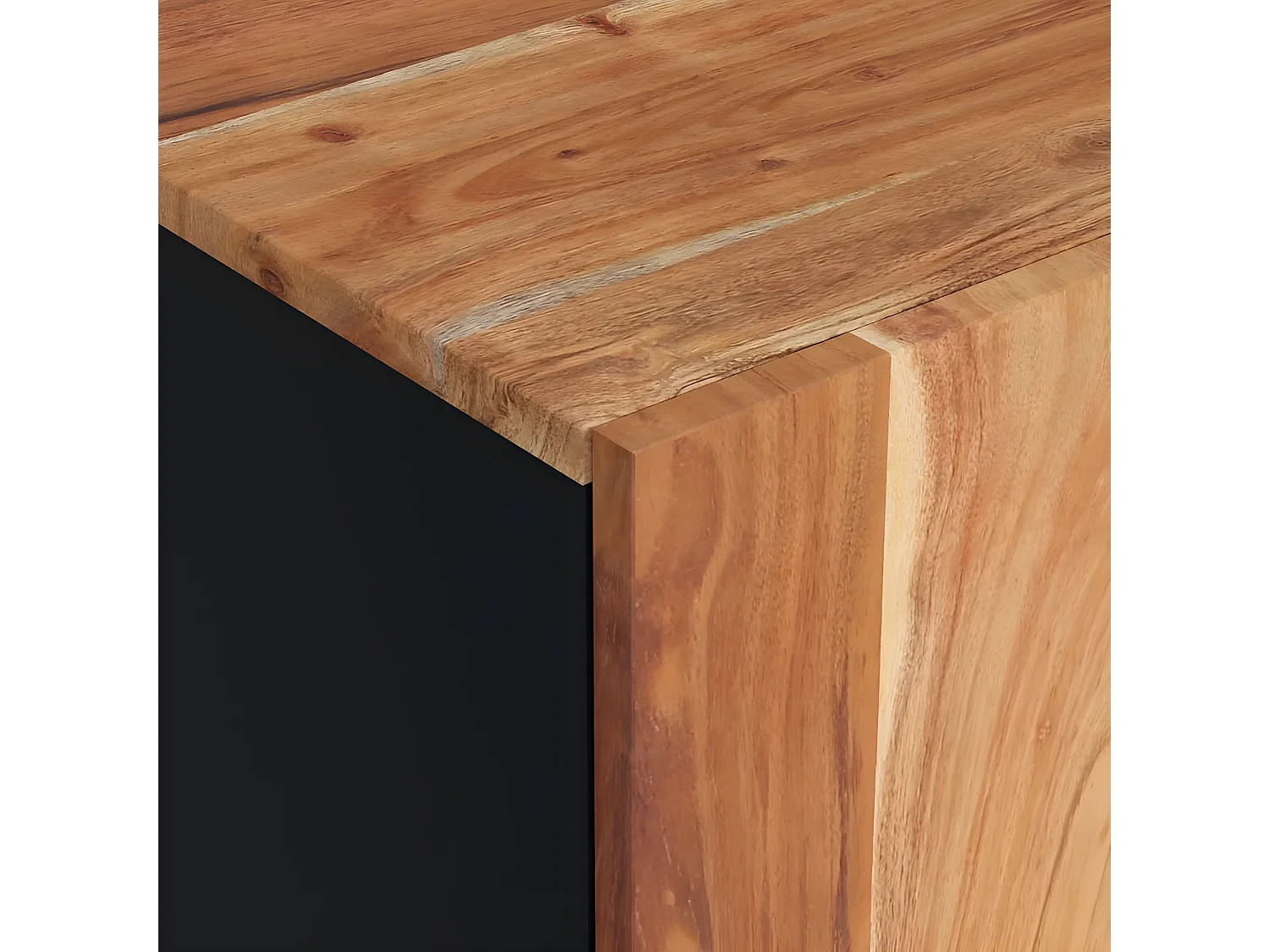 Meuble TV 105x33,5x46 cm bois d'acacia solide et d'ingénierie