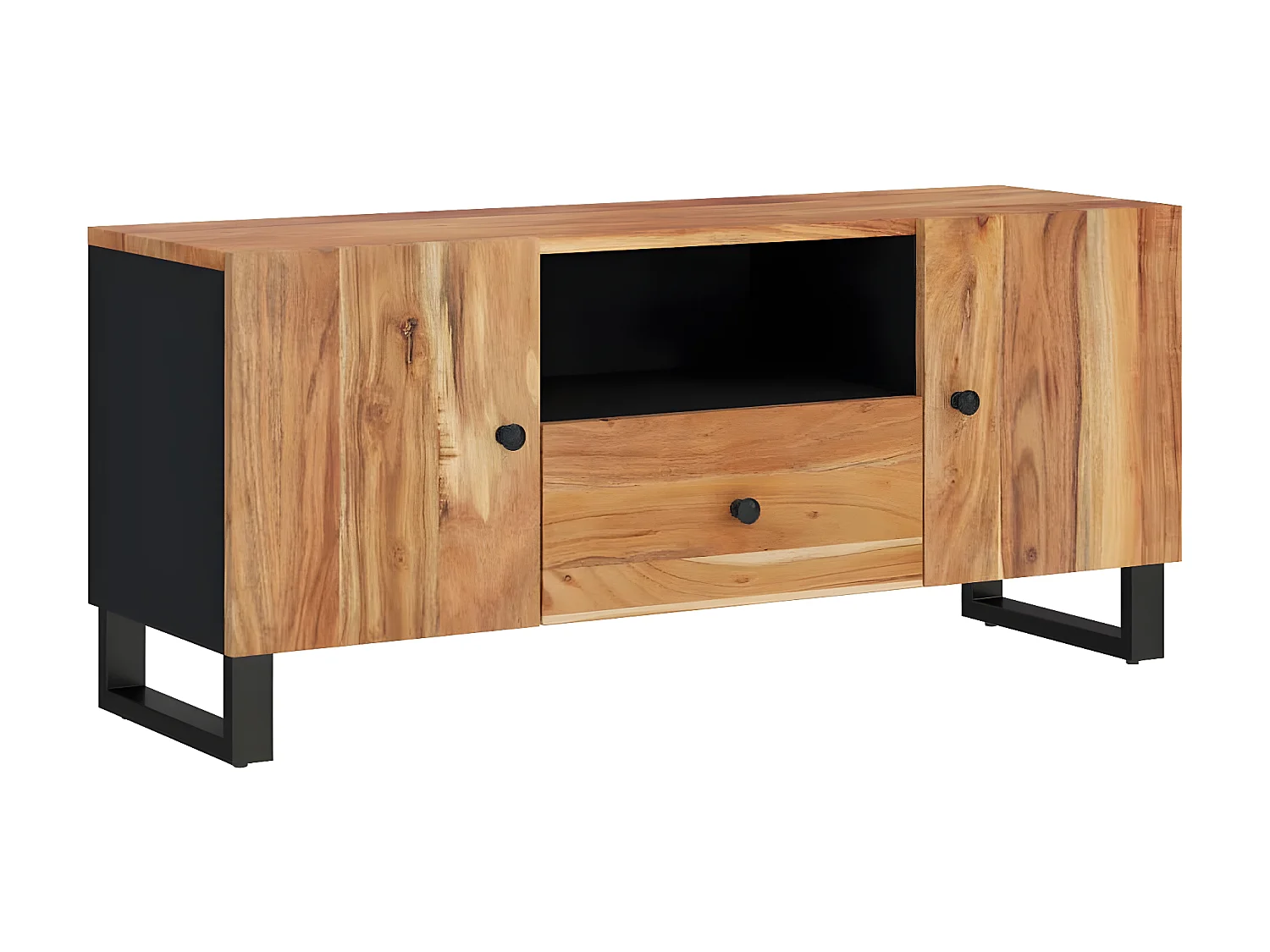 Meuble TV 105x33,5x46 cm bois d'acacia solide et d'ingénierie