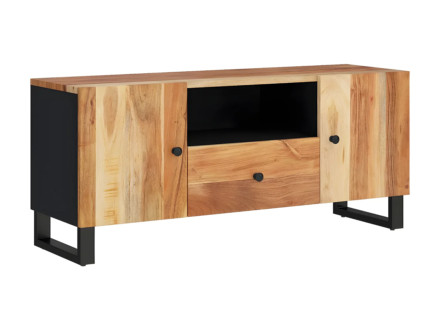 Meuble TV 105x33,5x46 cm bois d'acacia solide et d'ingénierie