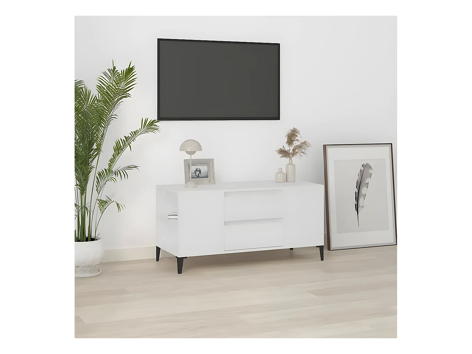 Mobile TV bianco 102x44,5x50 cm MDF
