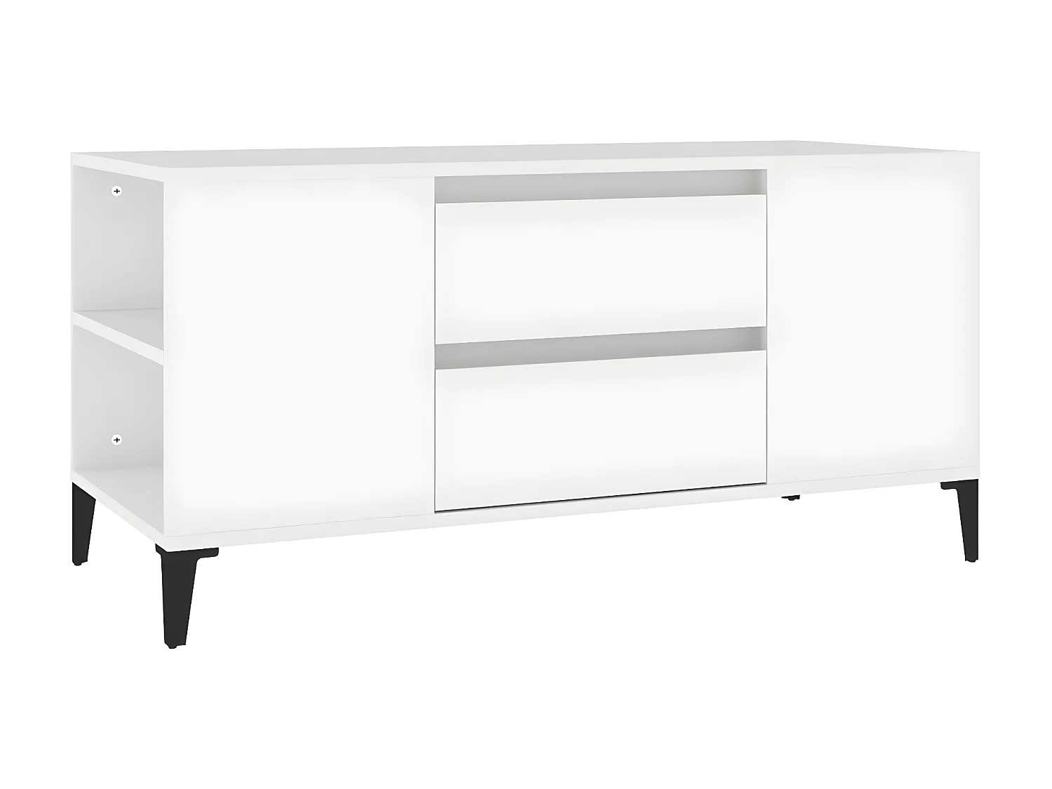 Meuble TV Blanc 102x44,5x50 cm Bois d'ingénierie