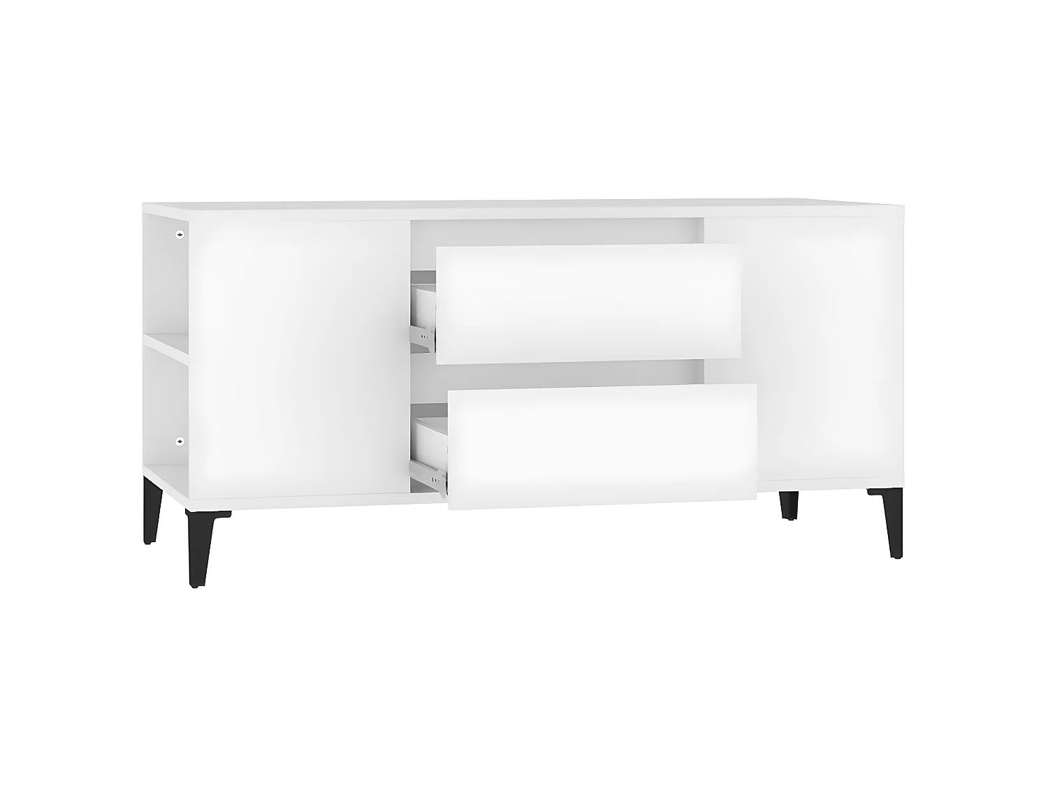 Meuble TV Blanc 102x44,5x50 cm Bois d'ingénierie