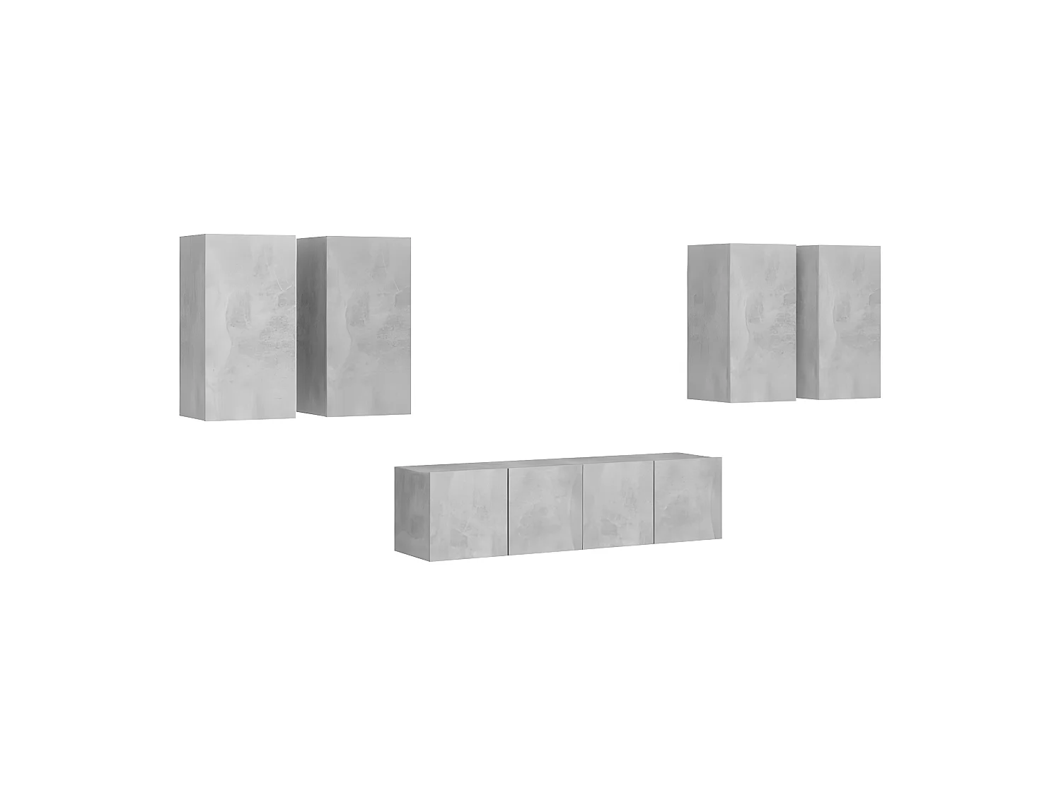 Ensemble de meuble TV 6 pcs Gris béton Aggloméré