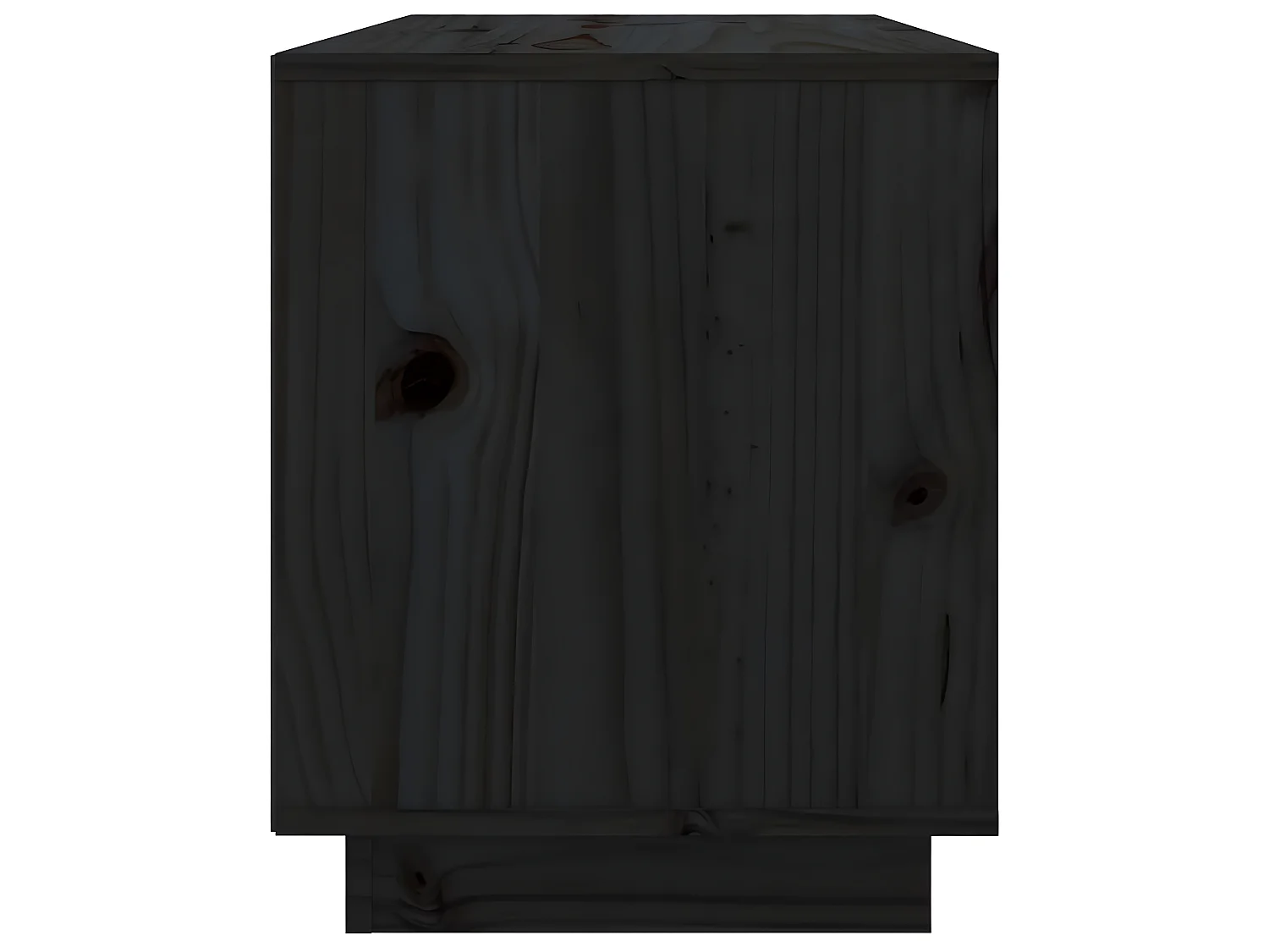 Mueble TV negro 74x35x44 cm Madera maciza de pino